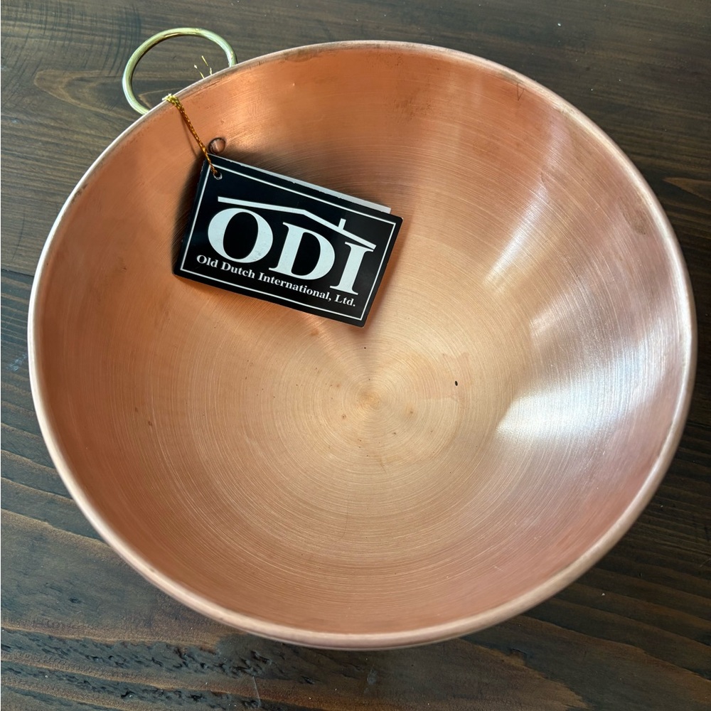 NWT ODI Copper egg white bowl 2.5 qt made in India